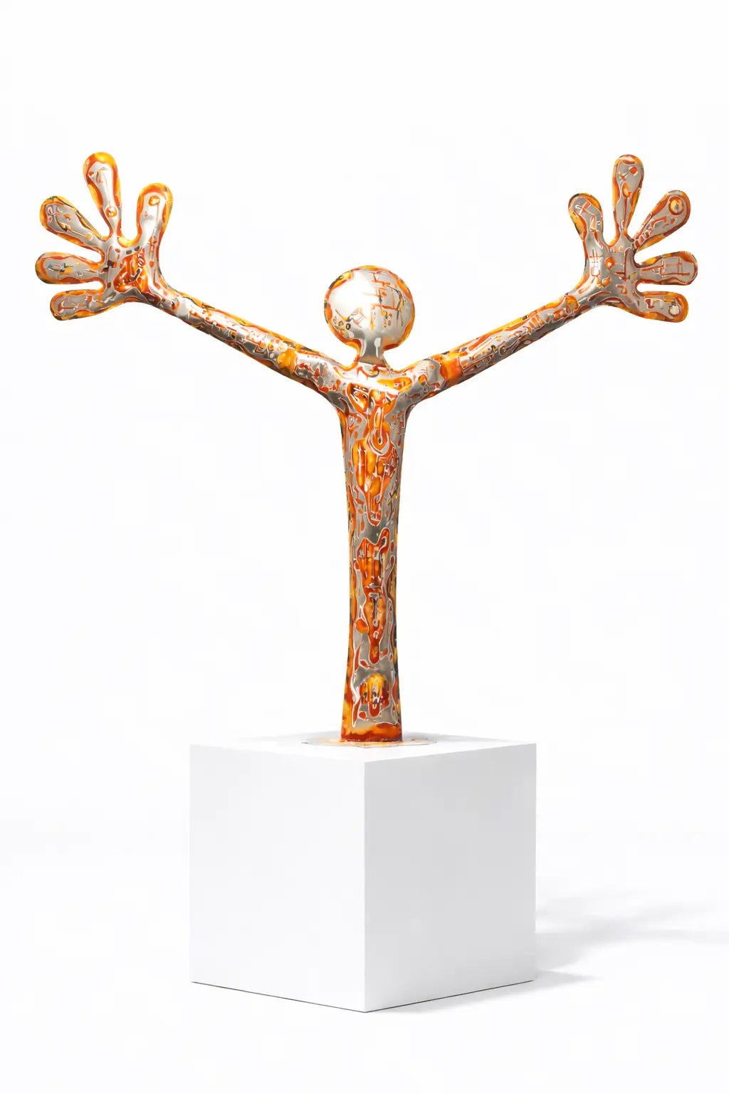 Colorshug Orange Edition by Santi Flores | Contemporary Orange Steel Sculpture